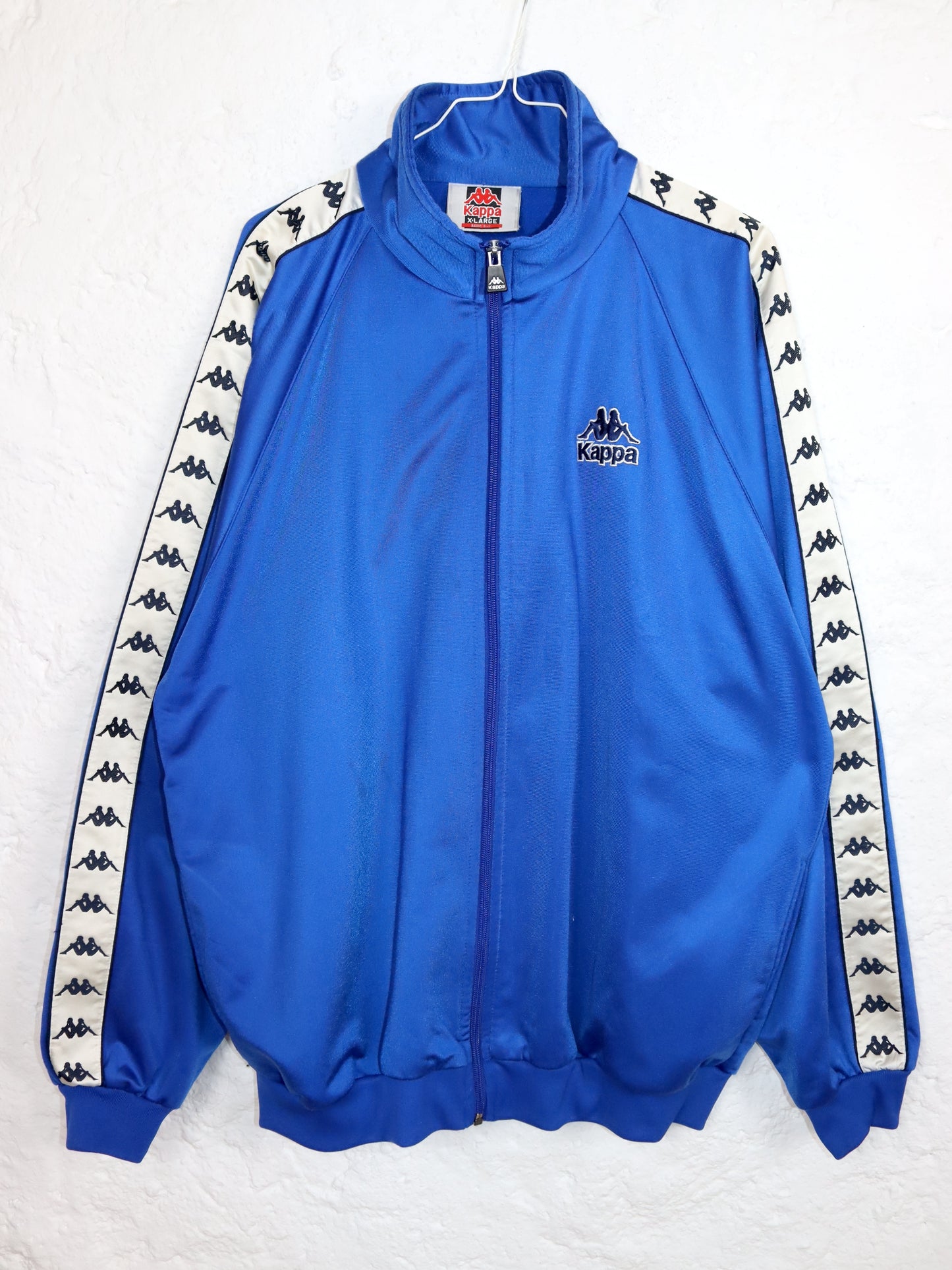Vintage 80s 90s KAPPA tracksuit jacket stand-up collar blue white XL