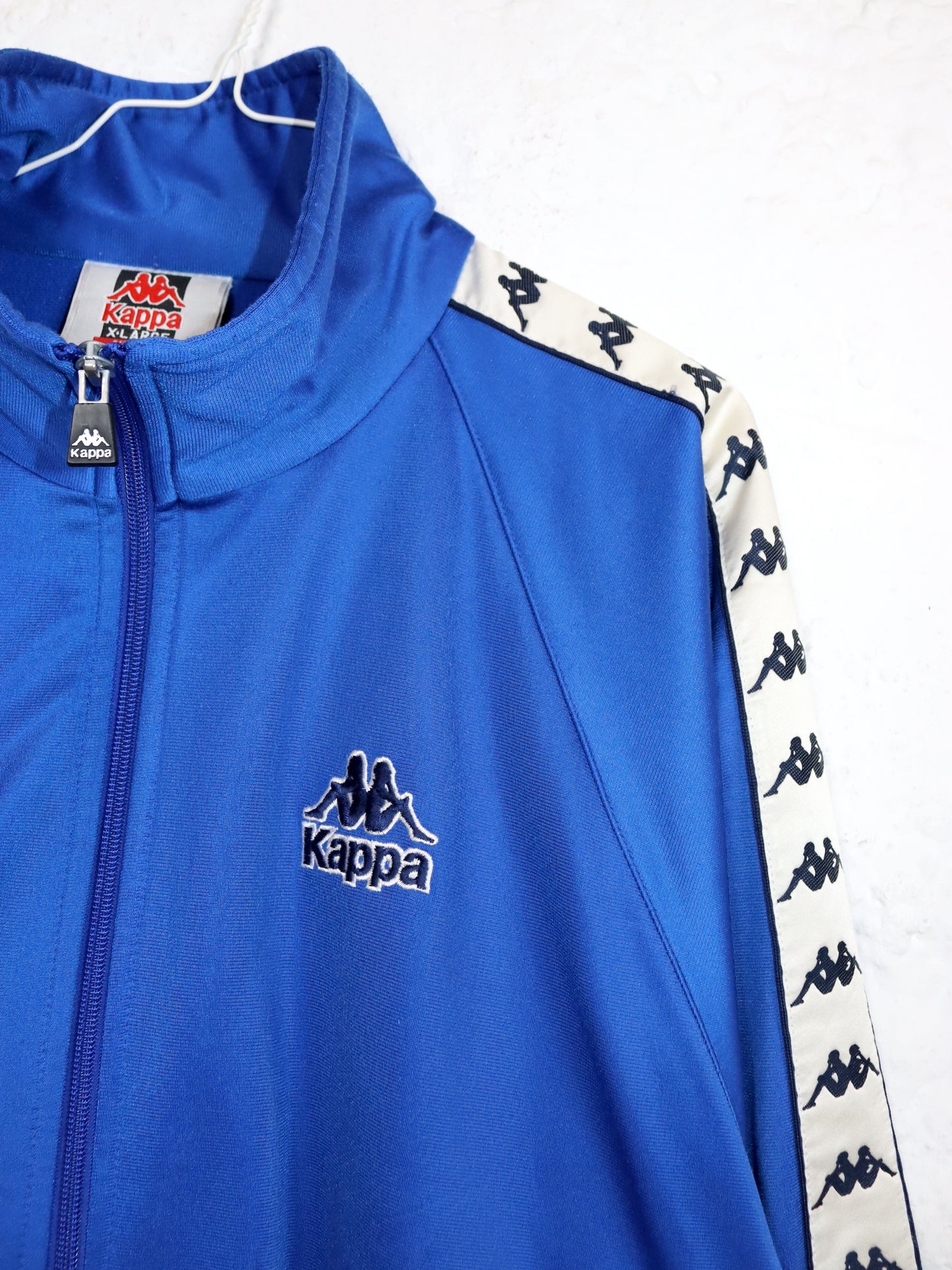 Vintage 80s 90s KAPPA tracksuit jacket stand-up collar blue white XL