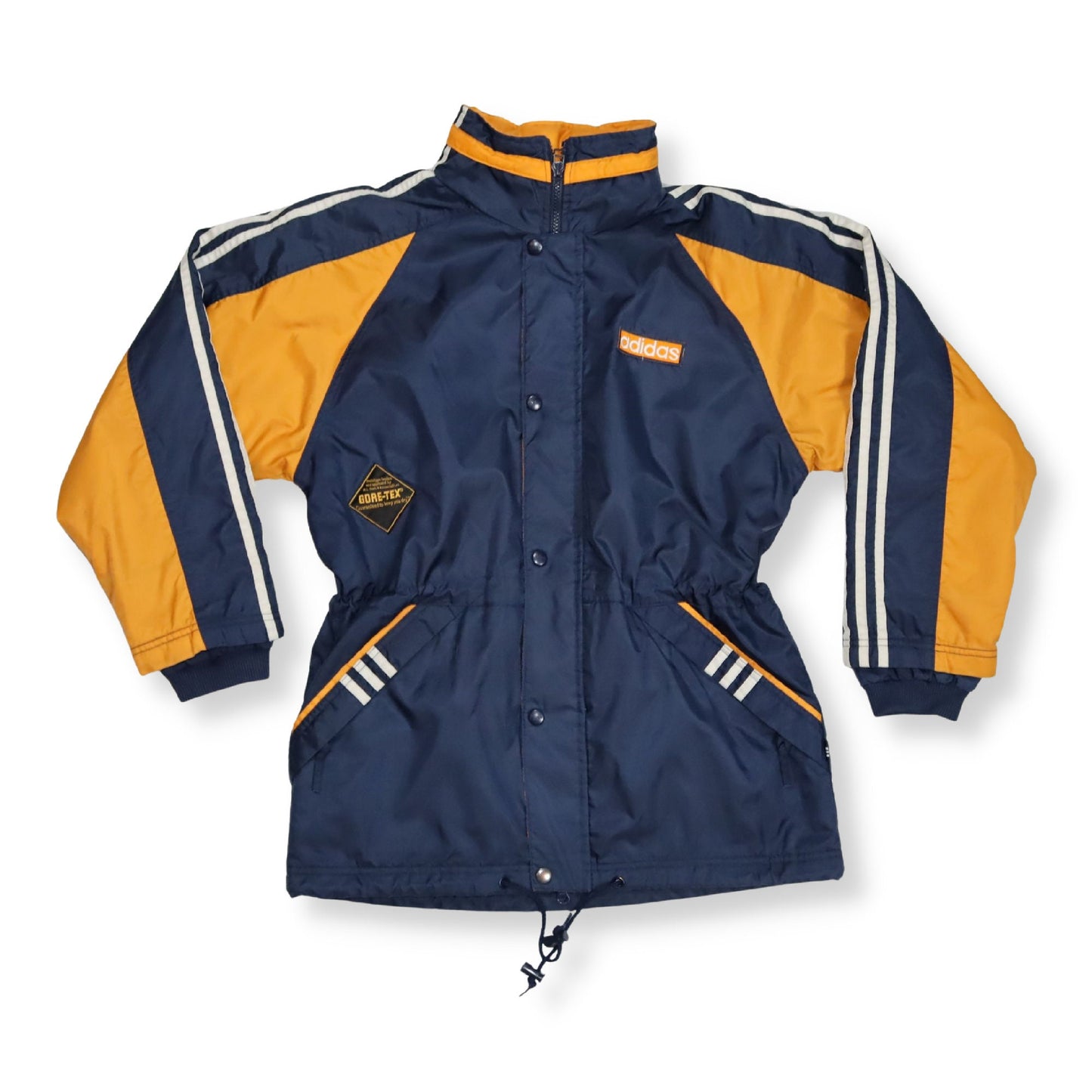 Vintage rain jacket lightly lined yellow dark blue Gore-Tex ADIDAS 164 S