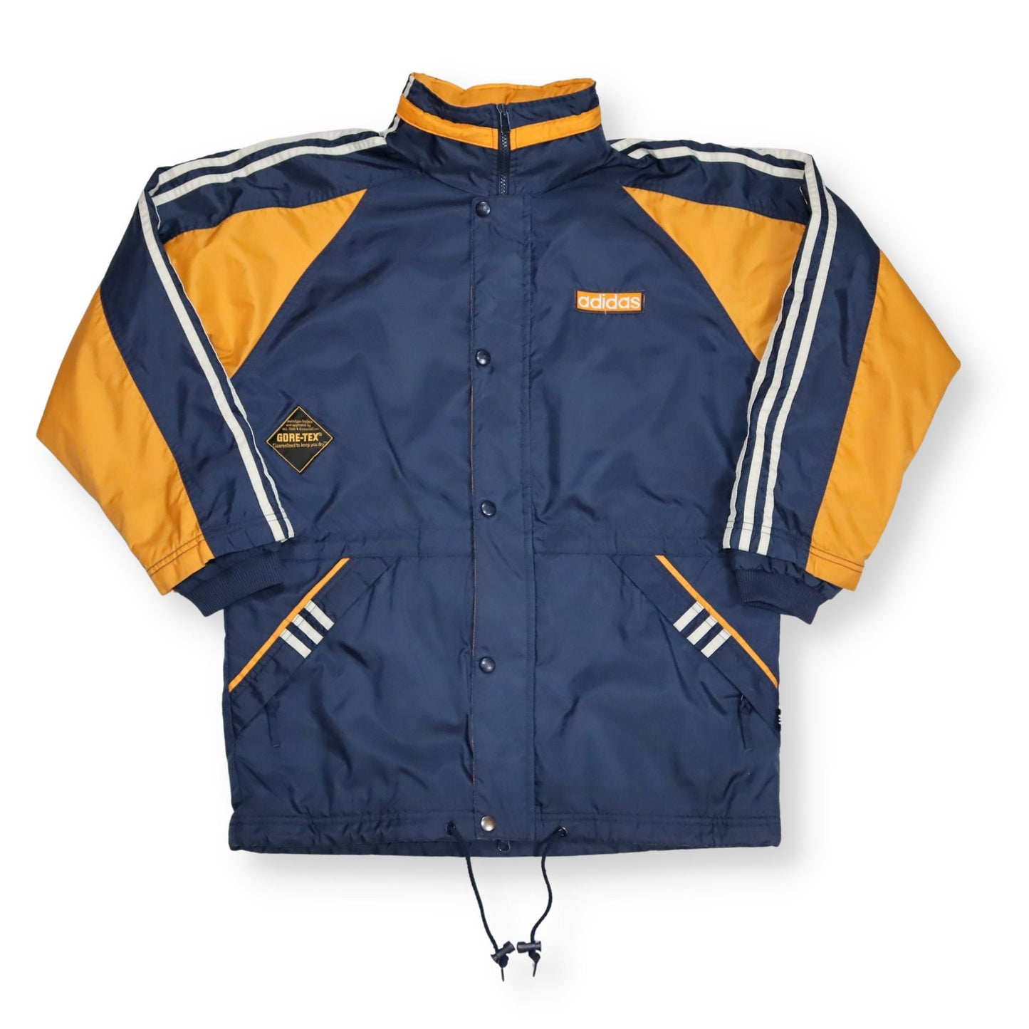 Vintage rain jacket lightly lined yellow dark blue Gore-Tex ADIDAS 164 S