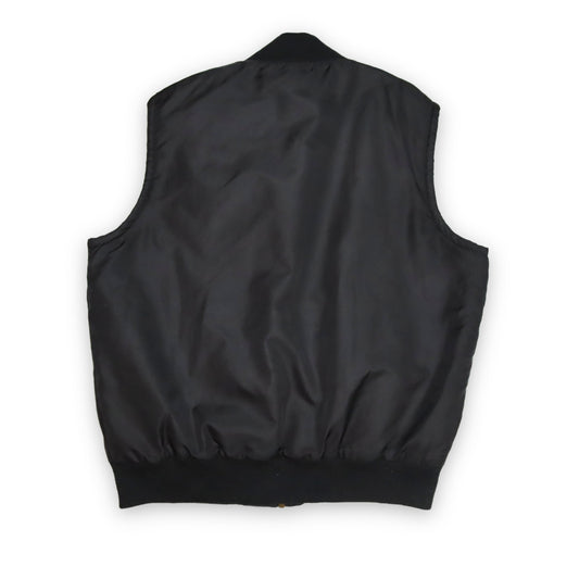 Vintage Weste gefüttert Bikerweste schwarz Patches Smoke Rise XL