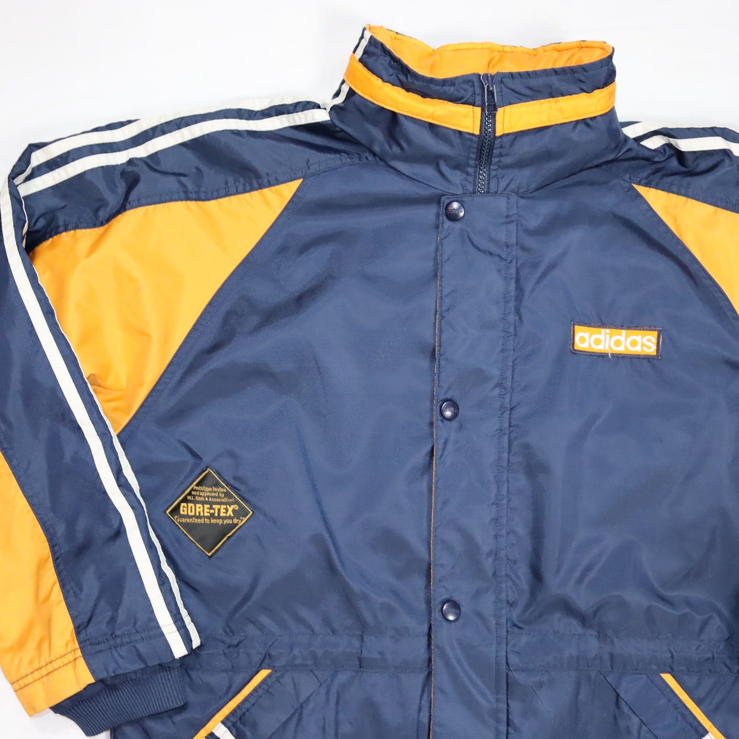 Vintage rain jacket lightly lined yellow dark blue Gore-Tex ADIDAS 164 S