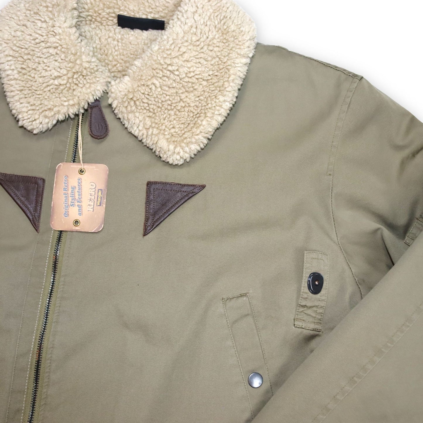 Vintage jacket lined flight jacket khaki deadstock WRANGLER XXL