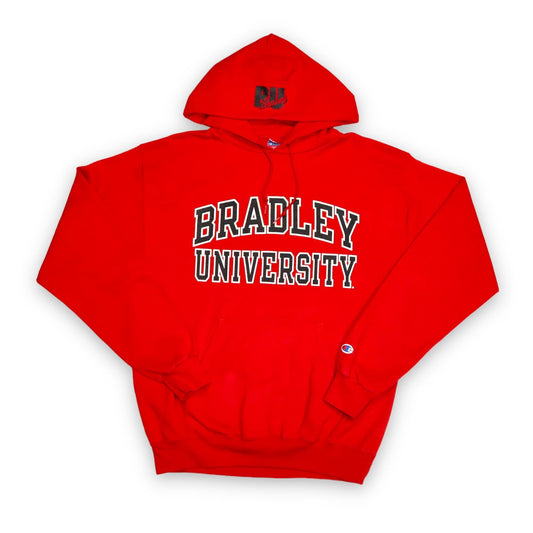 Vintage Hoodie Pullover Bradley University rot CHAMPION M