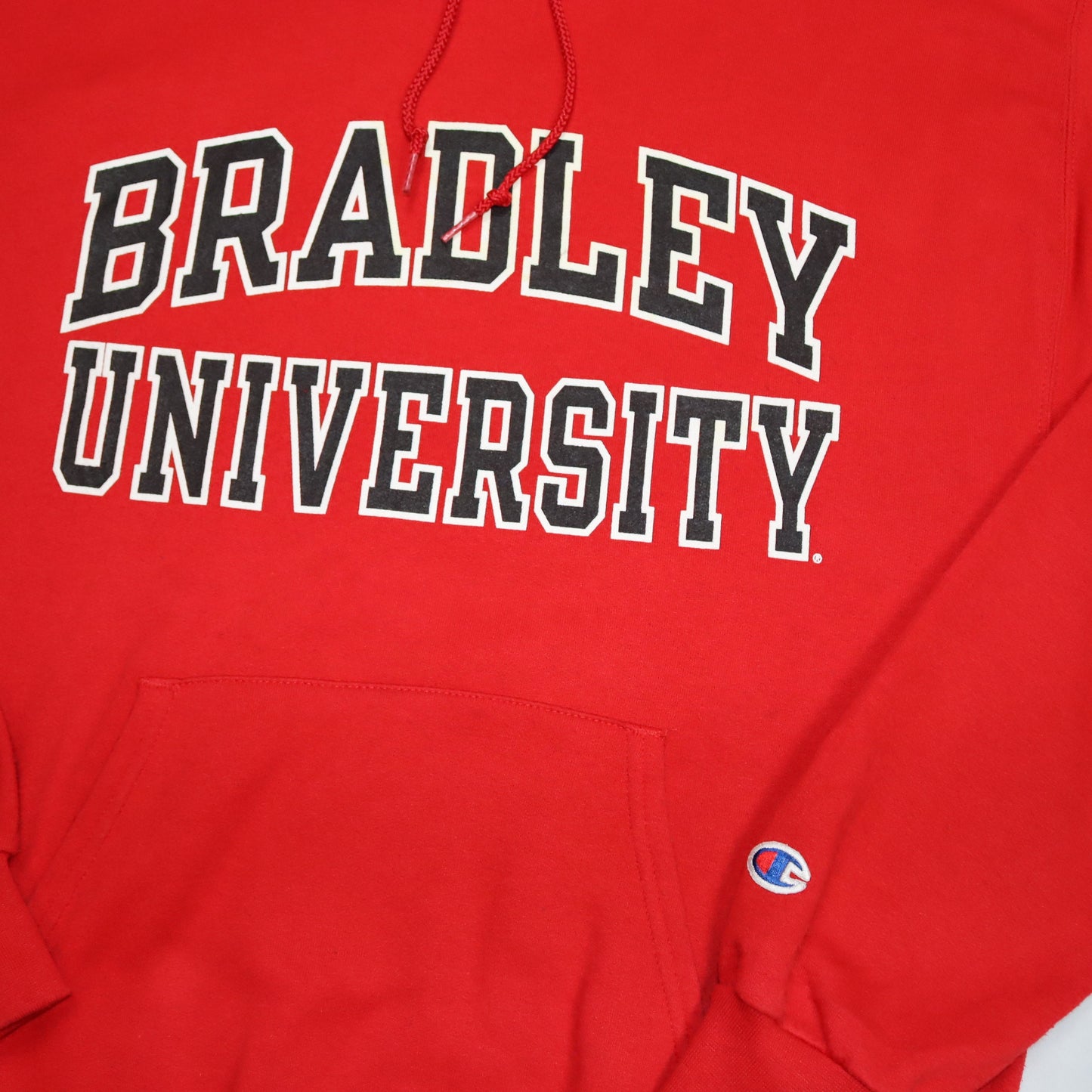 Vintage Hoodie Pullover Bradley University rot CHAMPION M