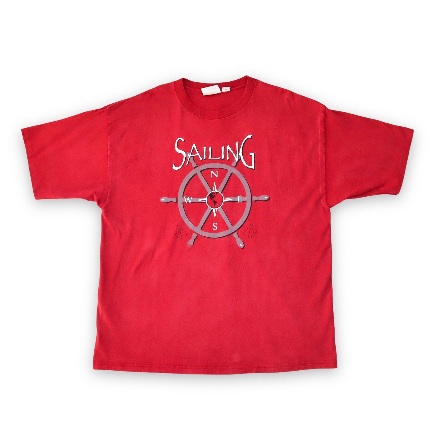 Vintage T-Shirt kurzarm Sailing Crable Sportswear rot XL