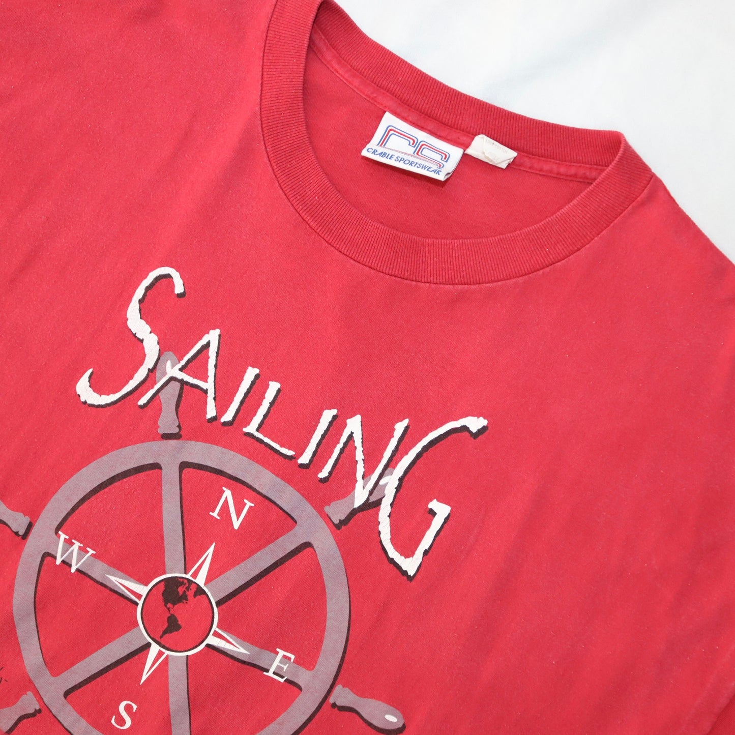 Vintage T-Shirt kurzarm Sailing Crable Sportswear rot XL
