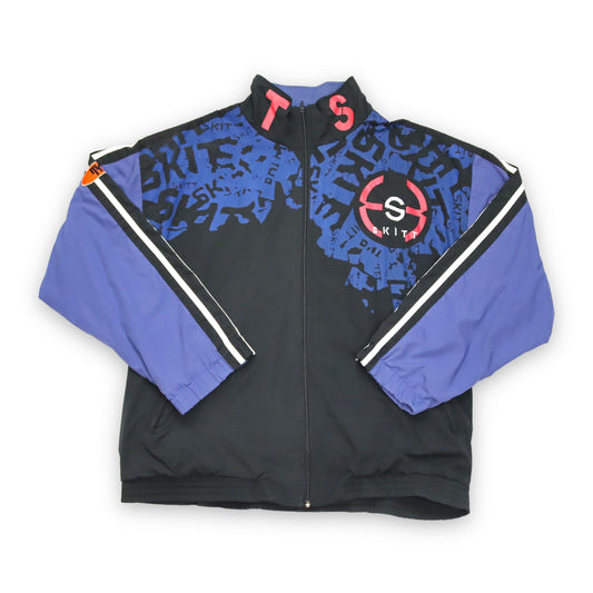 Vintage Trainingsjacke blau schwarz SKITT XL