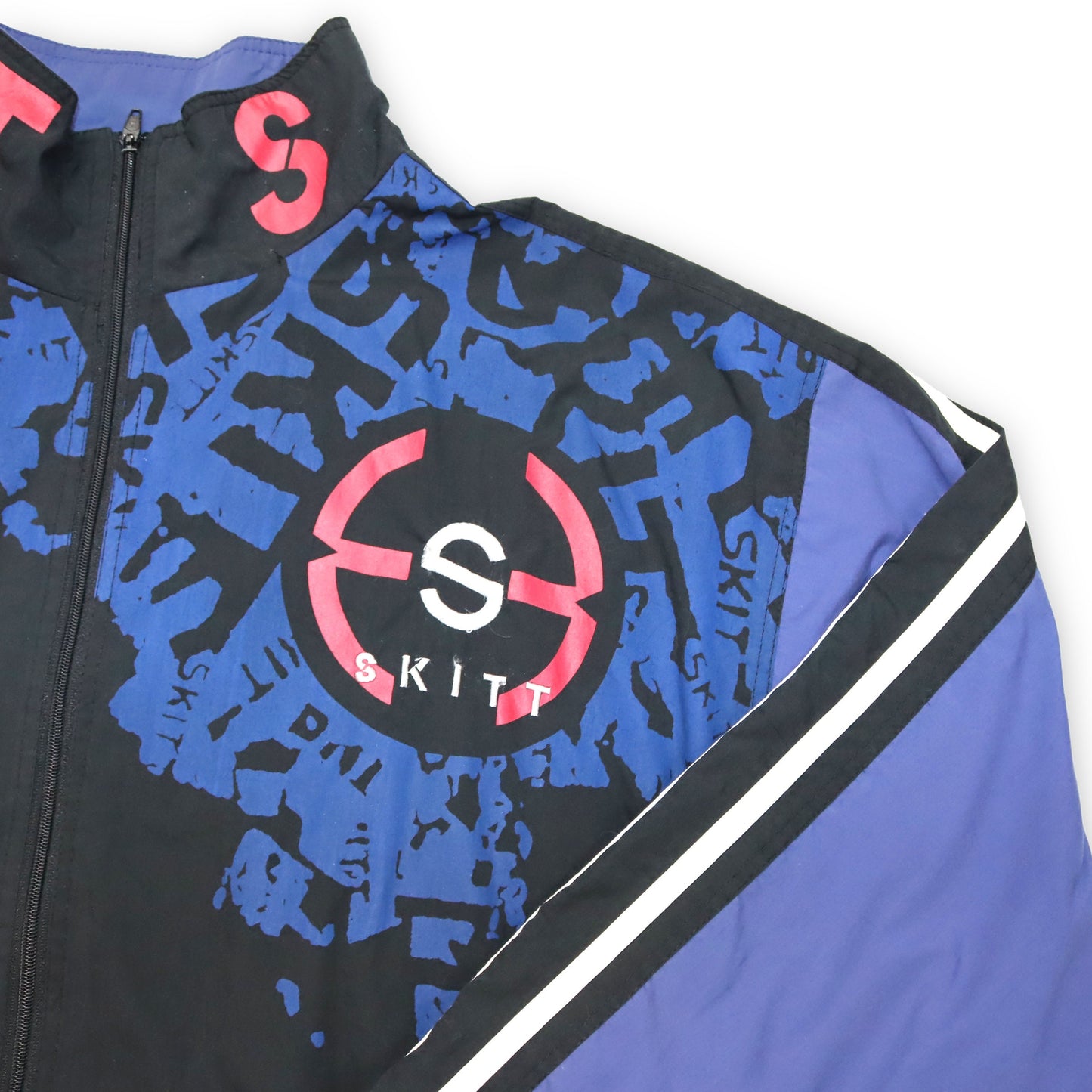Vintage training jacket blue black SKITT XL