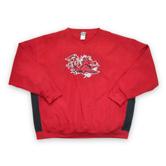 Vintage Windbreaker Jacke V-Neck Drachen rot schwarz KNIGHTS APPAREL 2XL