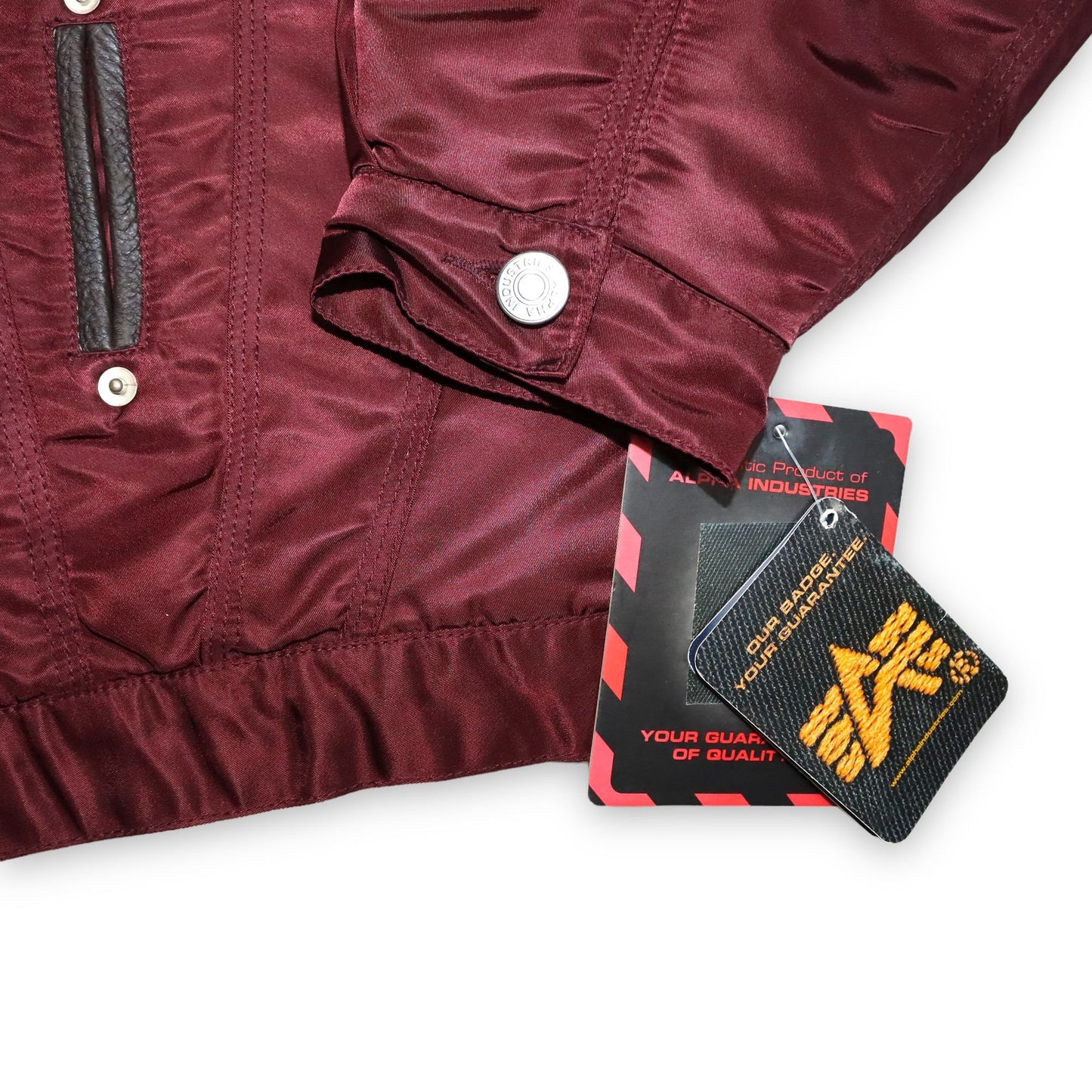 Vintage bomber jacket wine red Deadstock ALPHA INDUSTRIES S