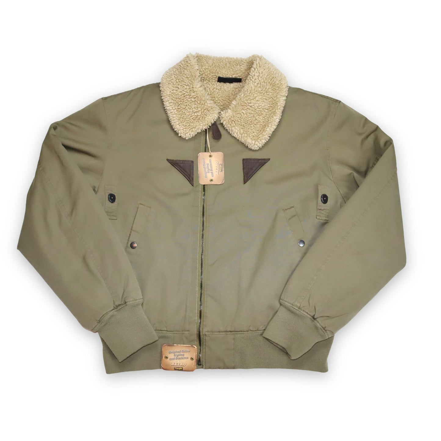 Vintage jacket lined flight jacket khaki deadstock WRANGLER XXL