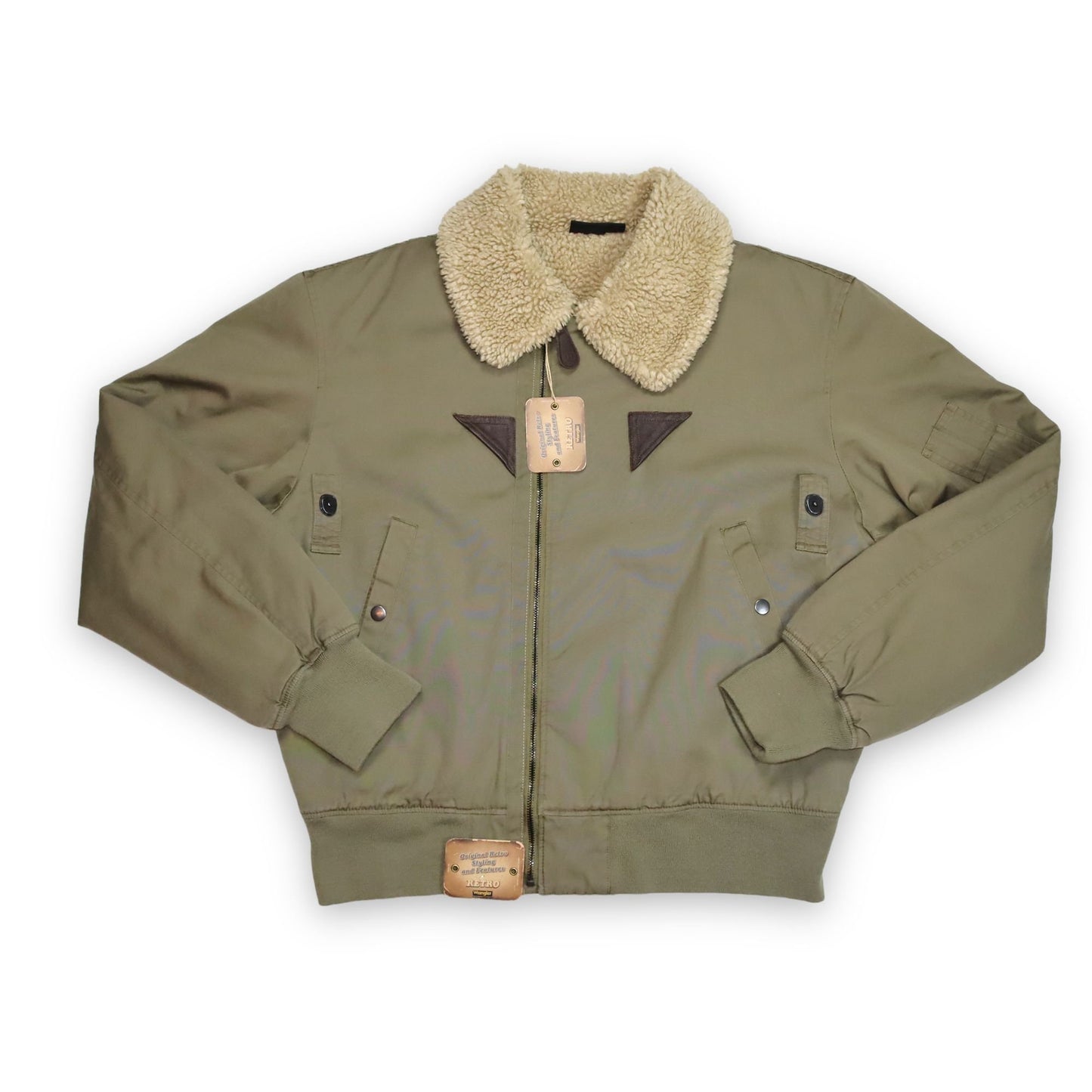 Vintage jacket lined flight jacket khaki deadstock WRANGLER XXL