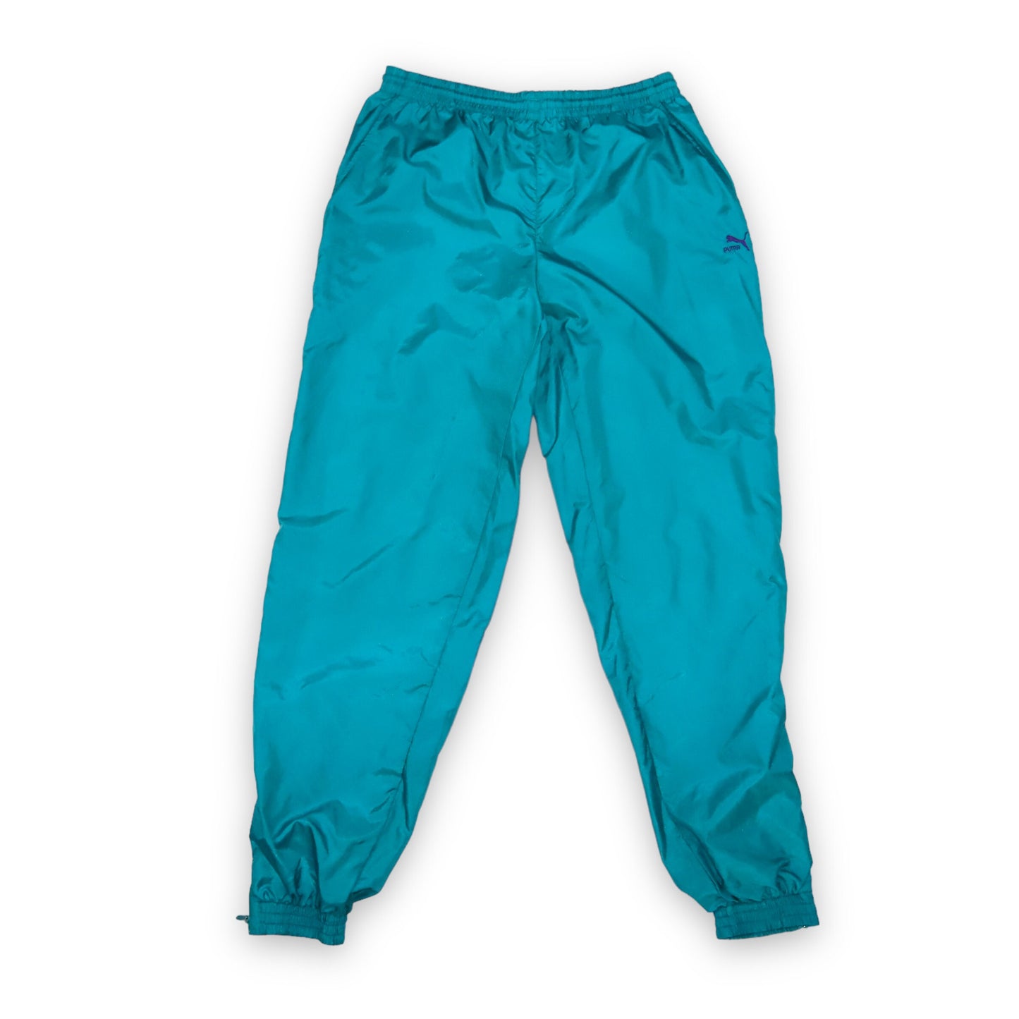 Vintage PUMA Trainingshose Jogginghose glänzend türkis D5 M