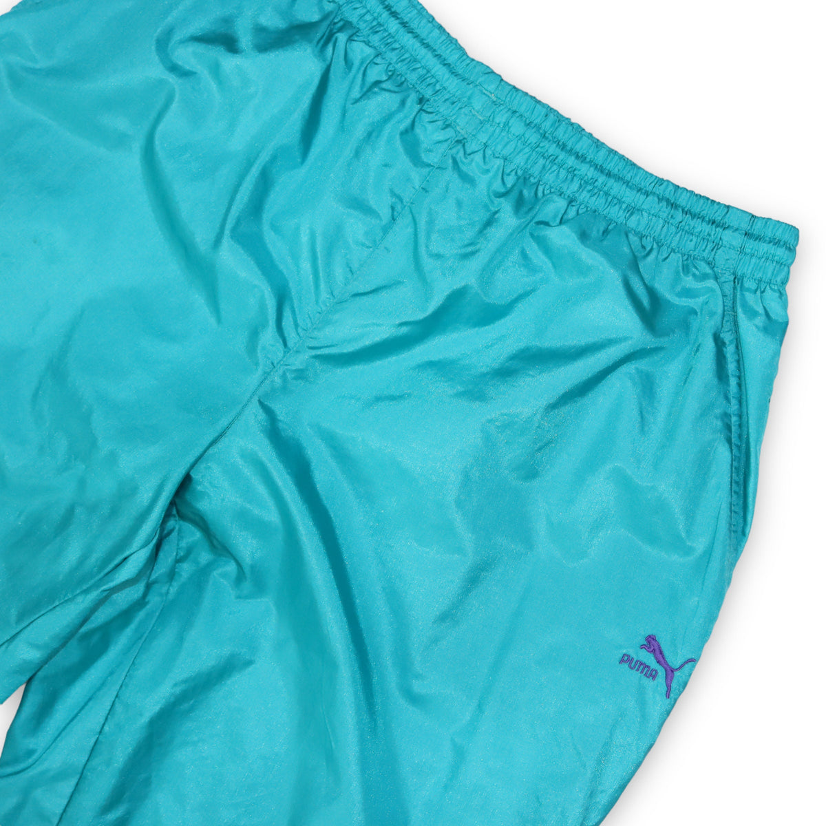 Vintage PUMA Trainingshose Jogginghose glänzend türkis D5 M