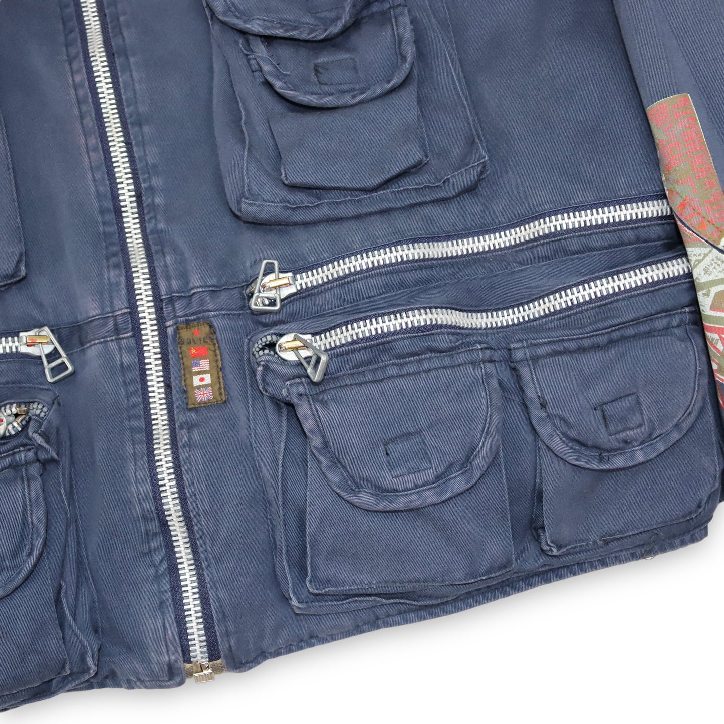 Vintage SOVIET cargo jacket lightly lined blue Deadstock L