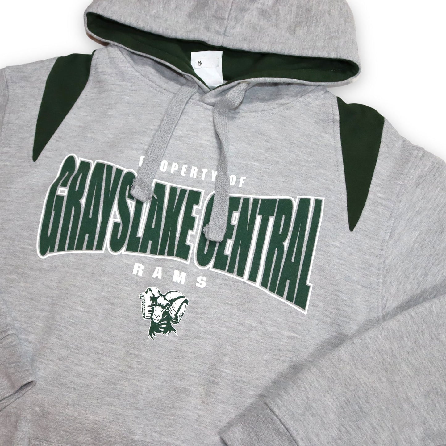 Vintage Hoodie Pullover Property of Grayslake Central Rams grau grün S