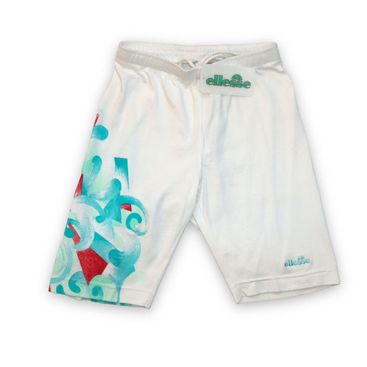 Vintage Bikerleggings kurze Leggings weiß crazy pattern Deadstock ELLESSE S