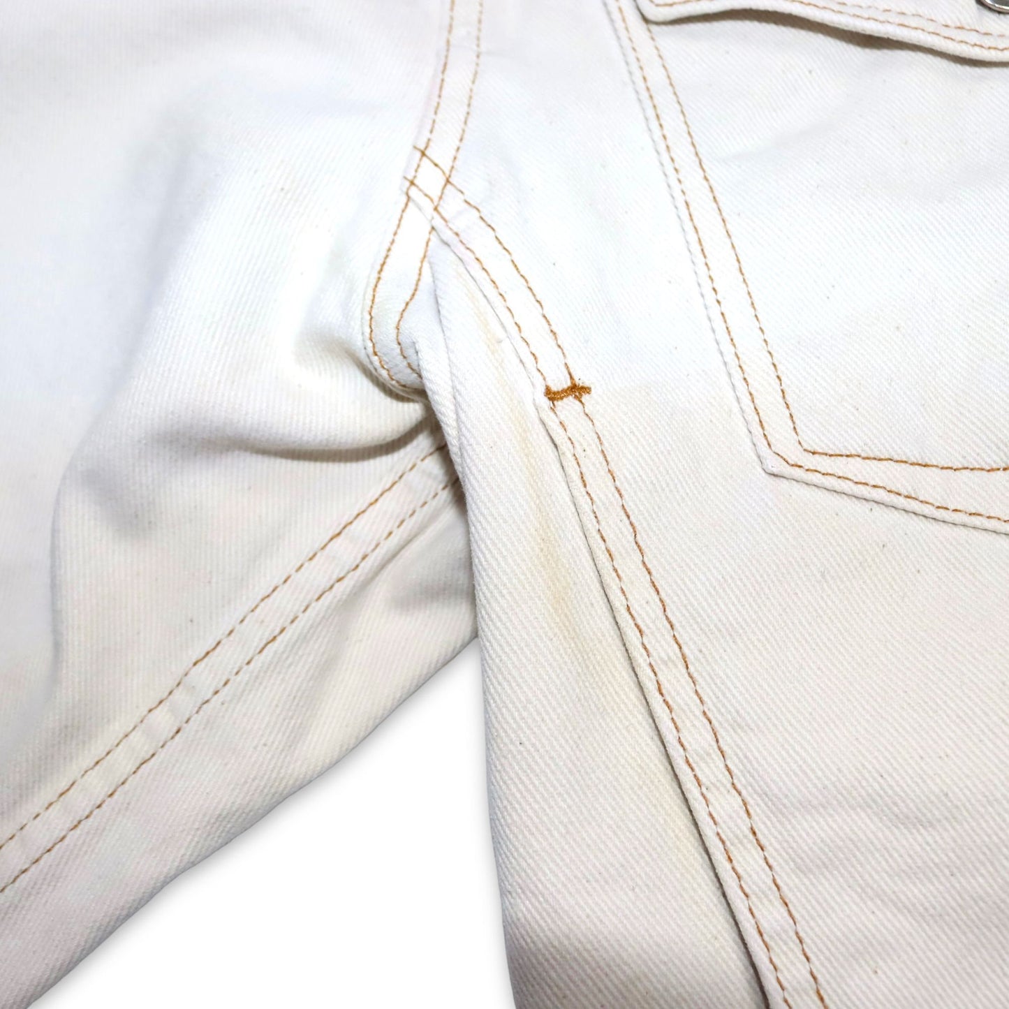 Vintage SOVIET denim jacket beige cream white Deadstock L