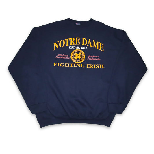 Vintage SAVVY Sweatshirt dunkelblau Notre Dame University XXL