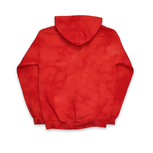 Vintage GILDAN Hoodie Pullover upcycled selfmade Batik rot Audubon Blackhawks S