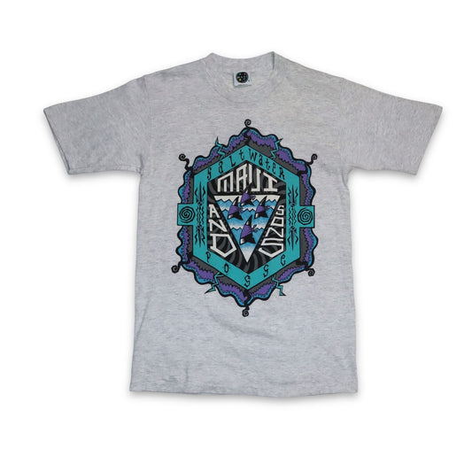 Vintage Maui T-Shirt grau Aufdruck lila türkis M