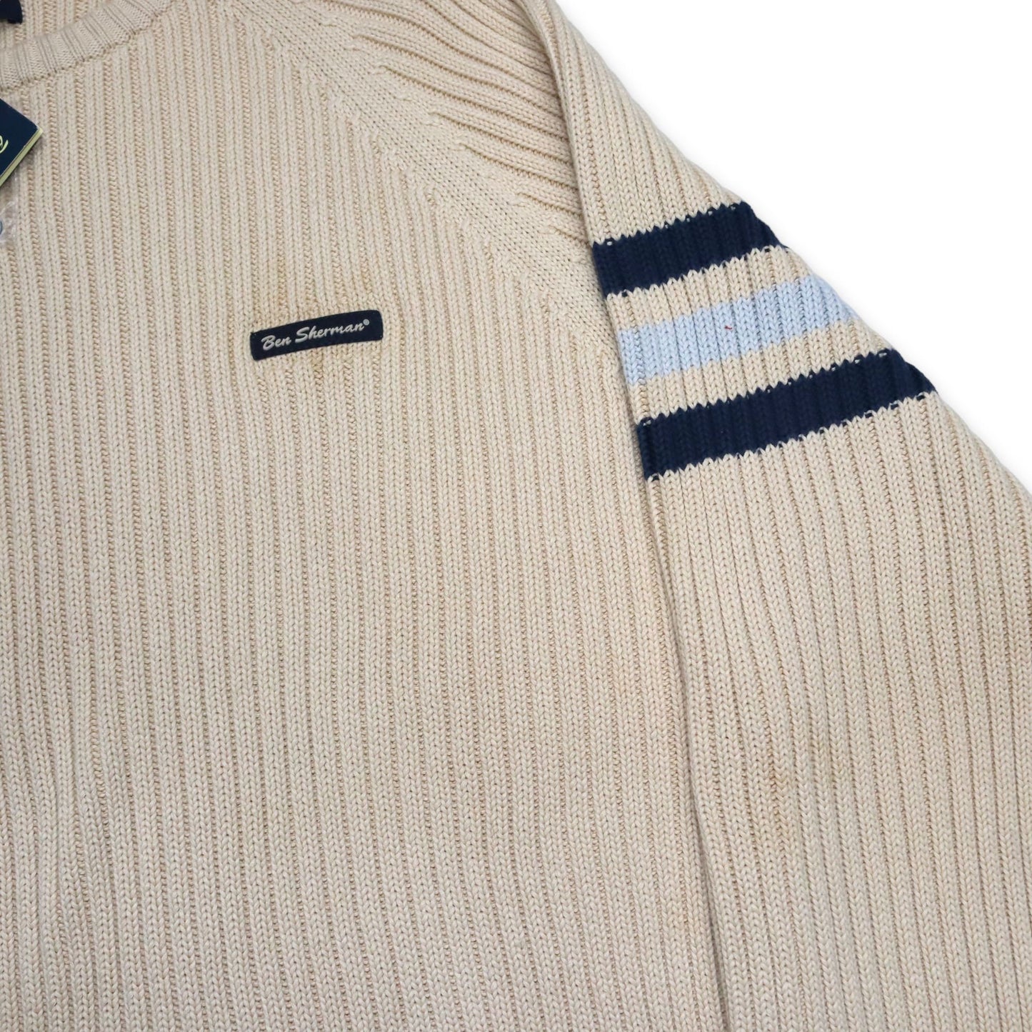 Vintage Y2K Ben Sherman knit sweater beige Deadstock XXL