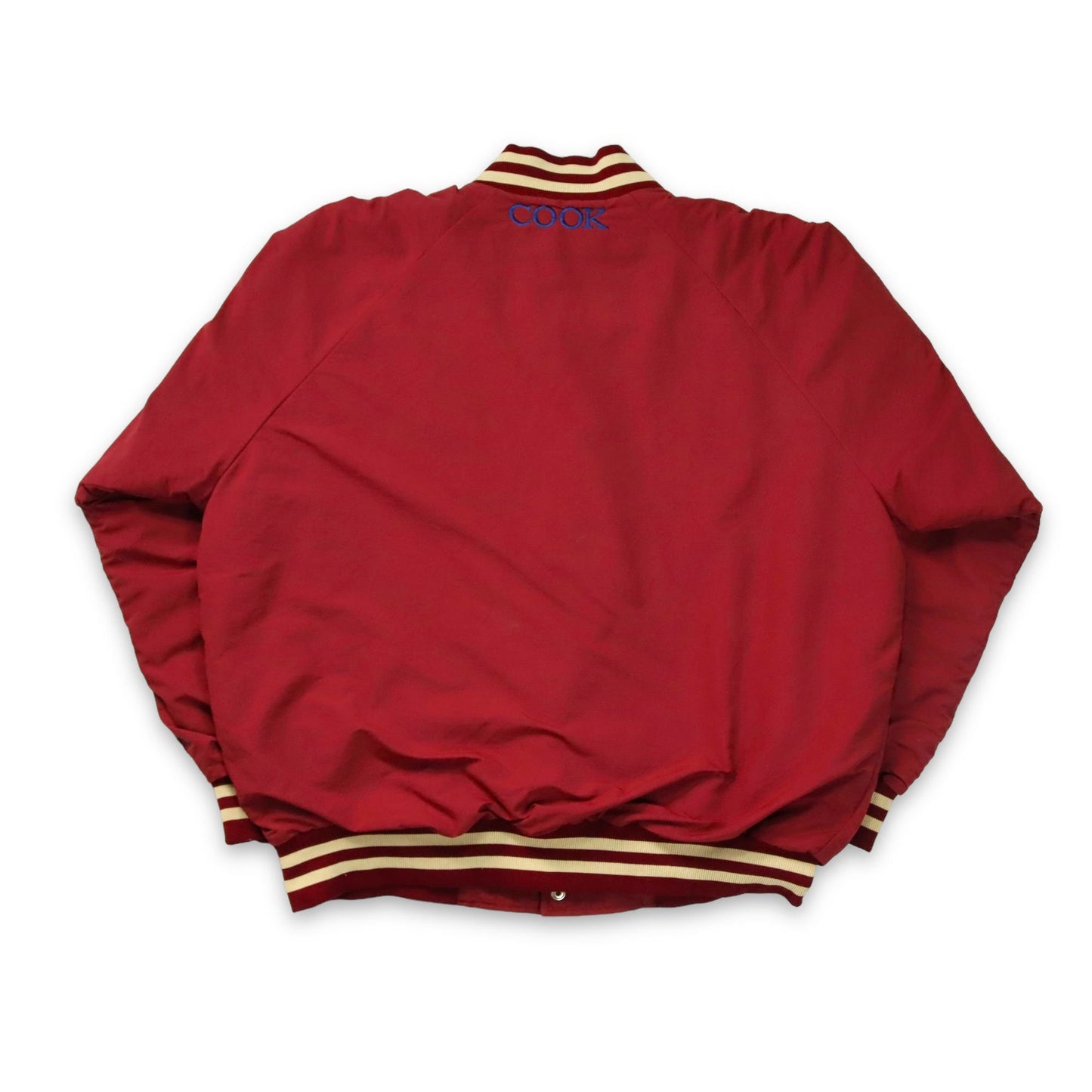 Vintage Boathouse Sports Baseball Jacket Hawks USA Cook Burgundy Inside Fleece XL