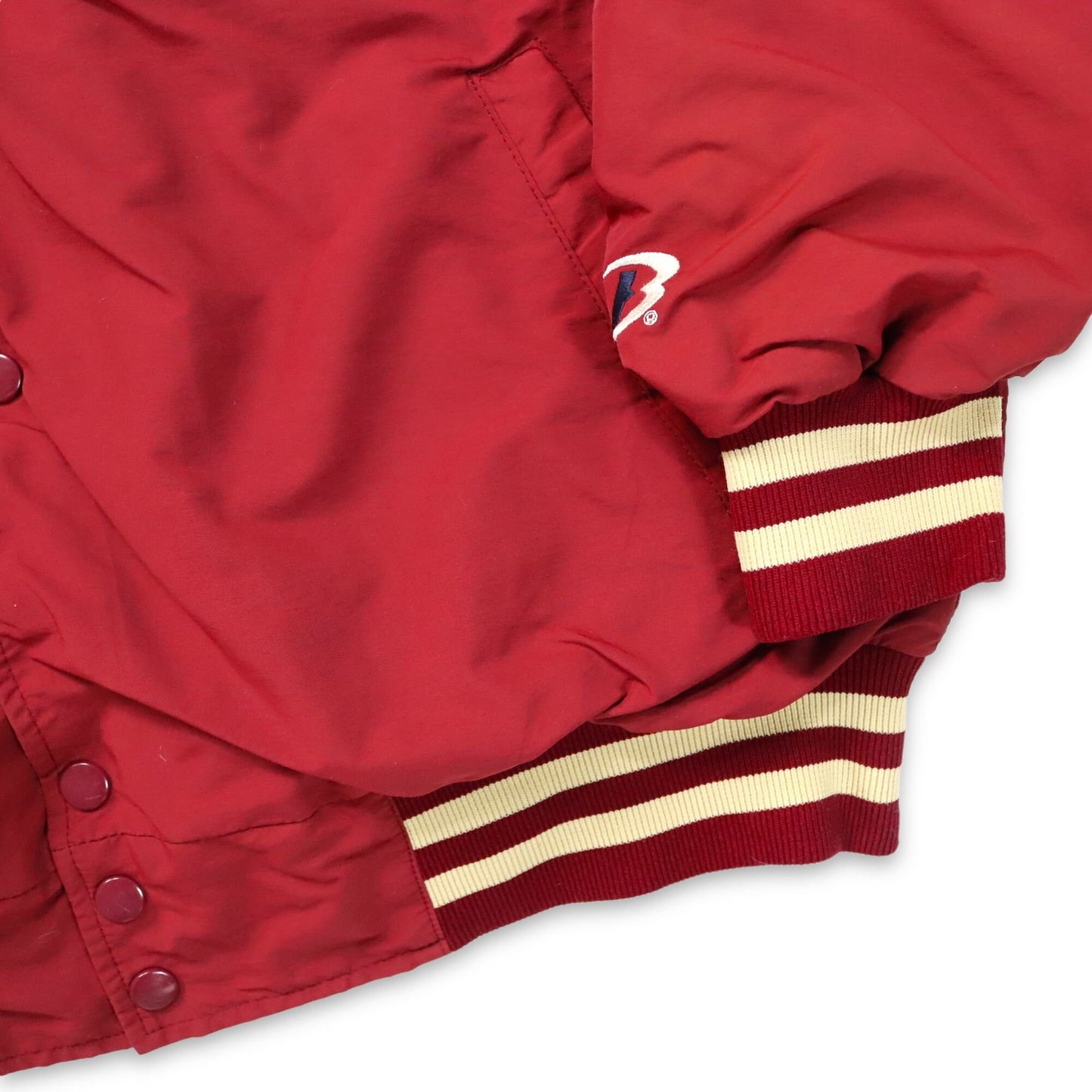 Vintage Boathouse Sports Baseball Jacket Hawks USA Cook Burgundy Inside Fleece XL