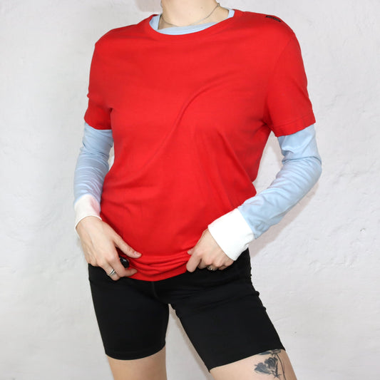 Vintage Longsleeve Shirt rot blau Deadstock ENERGIE M