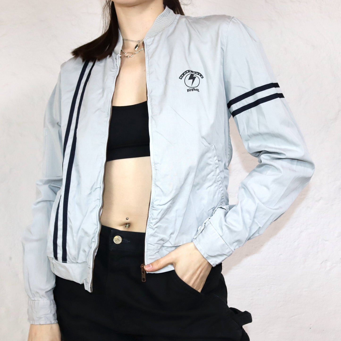 Vintage Y2K KILLAH Thin Jacket Gray Deadstock M