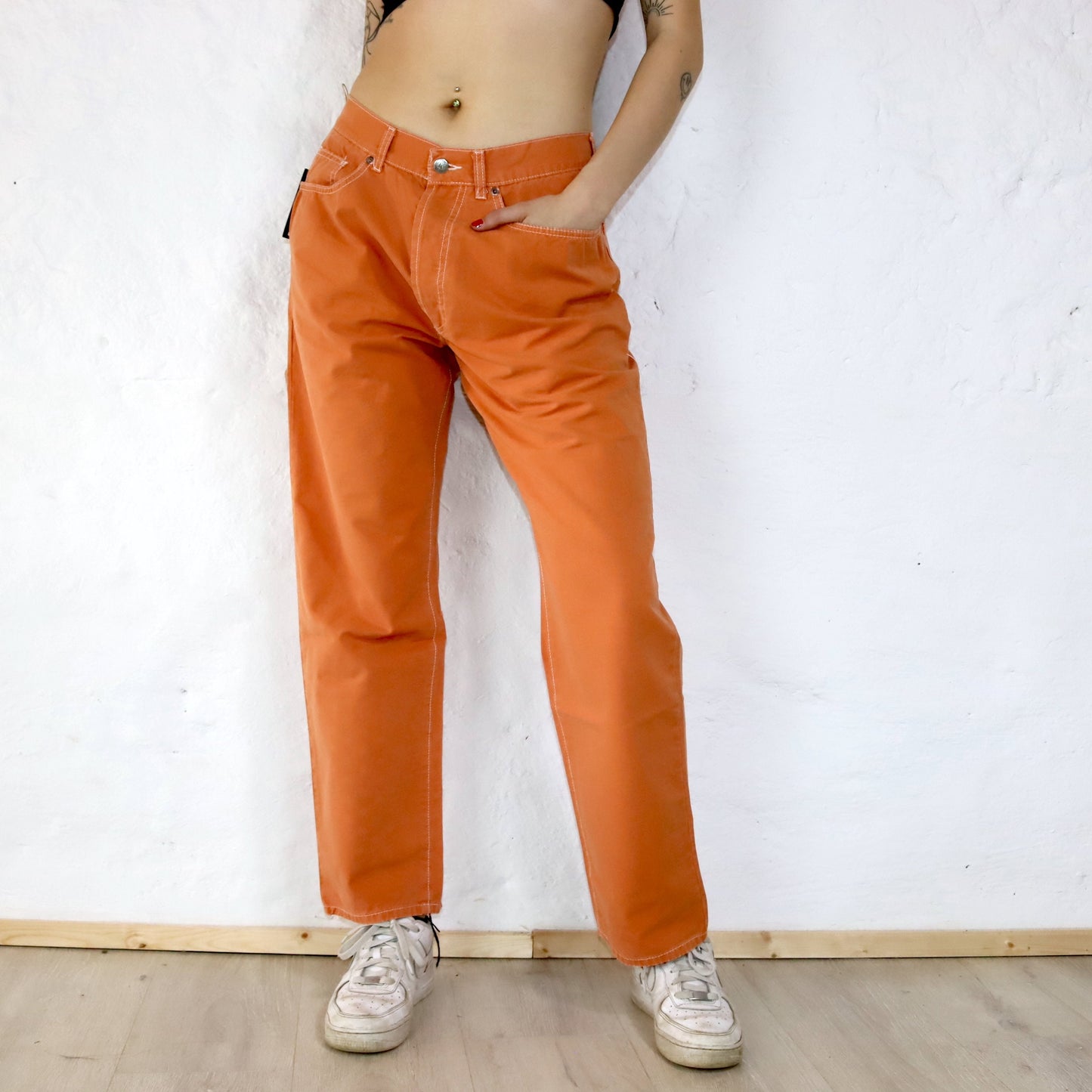 Vintage pants baggy orange deadstock SOVIET W34