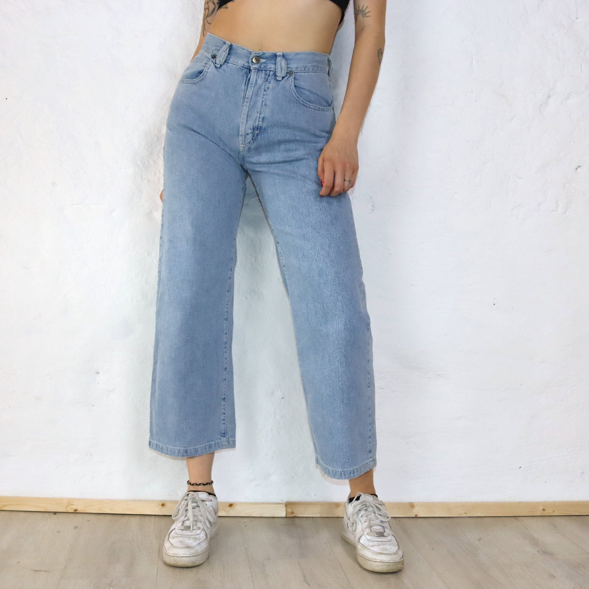 Vintage Jeans Hose hellblau highwaist weites Bein Deadstock SOVIET 28