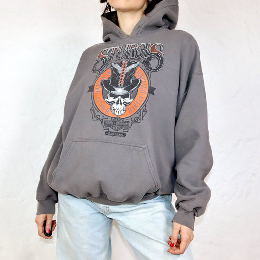 Harley Davidson Hoodie Print grau beige XL