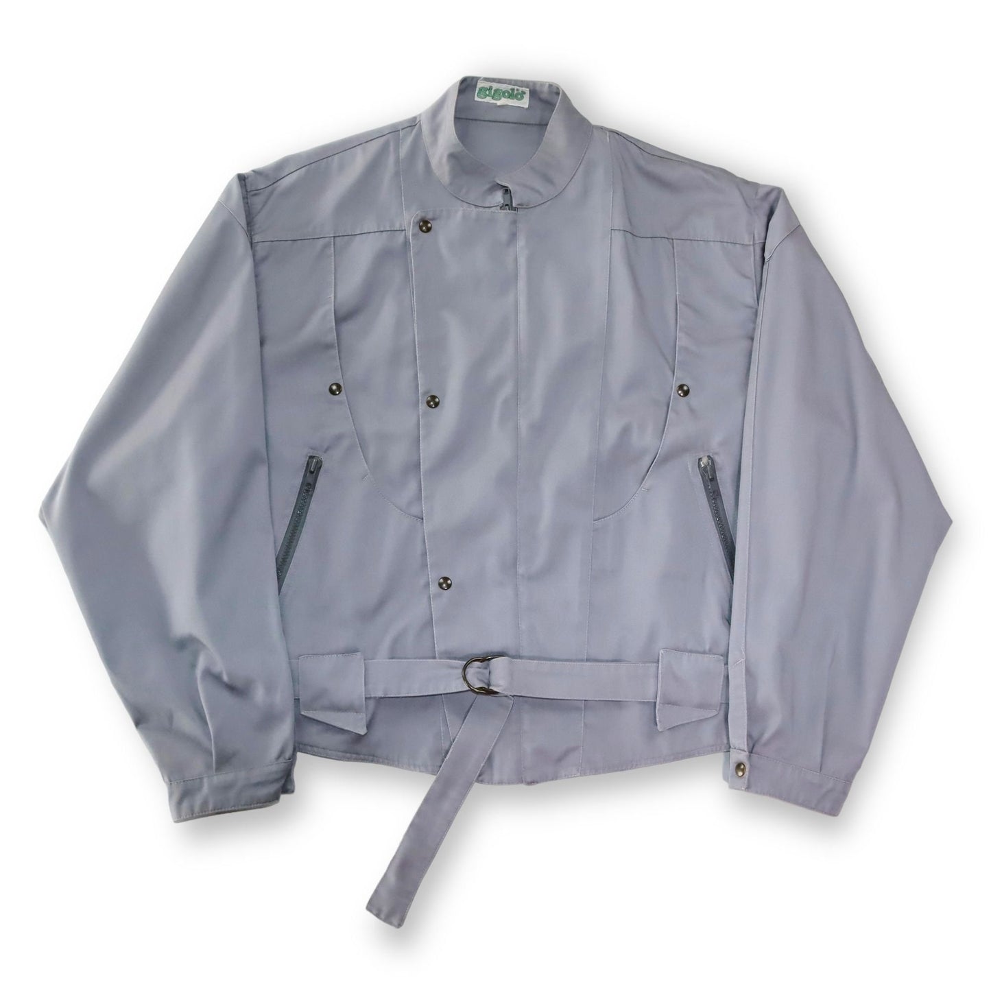 Vintage gigolo light jacket with belt grey 42