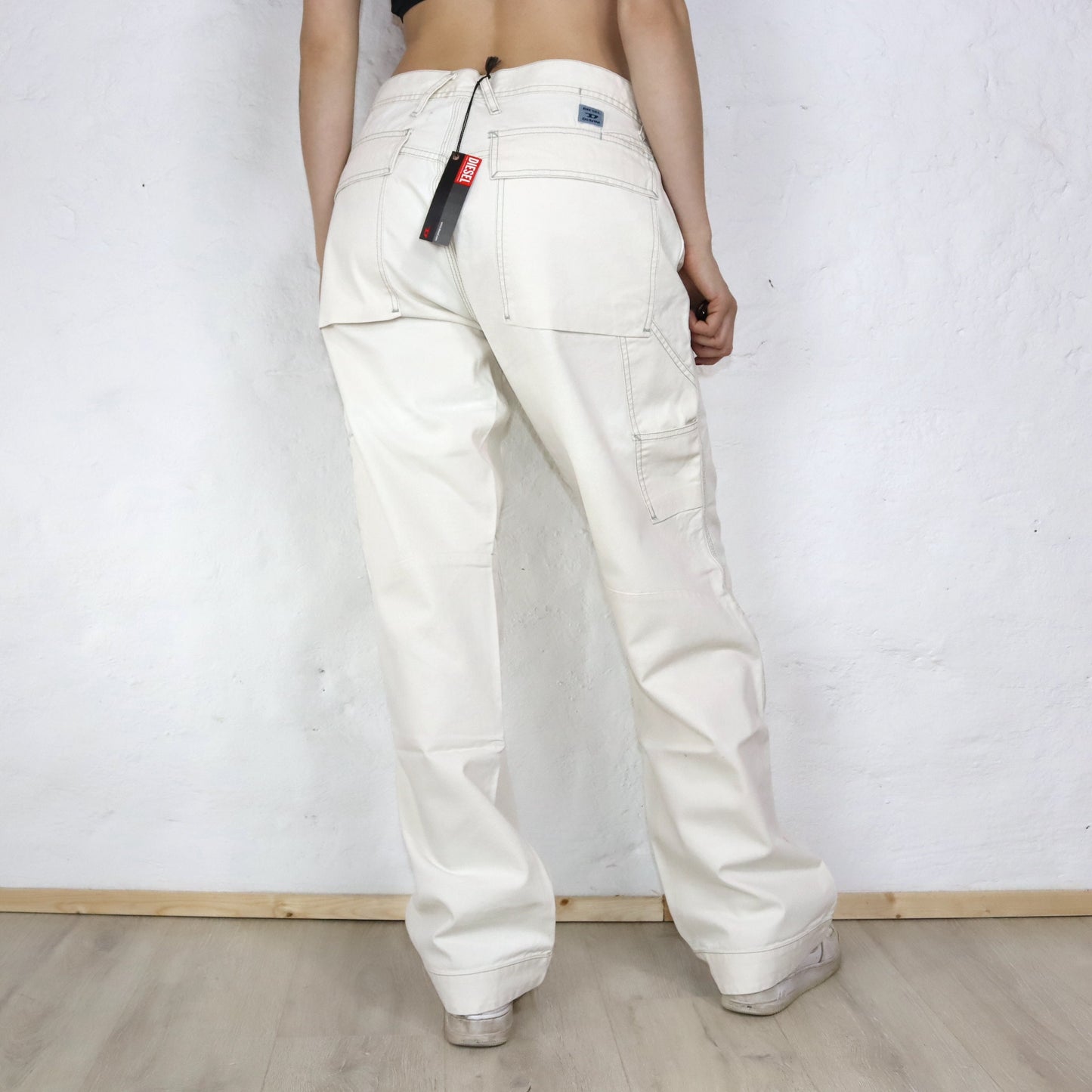 Vintage DIESEL baggy pants cream white deadstock W32