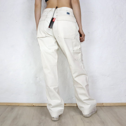 Vintage DIESEL Baggy Hose cremeweiß Deadstock W32