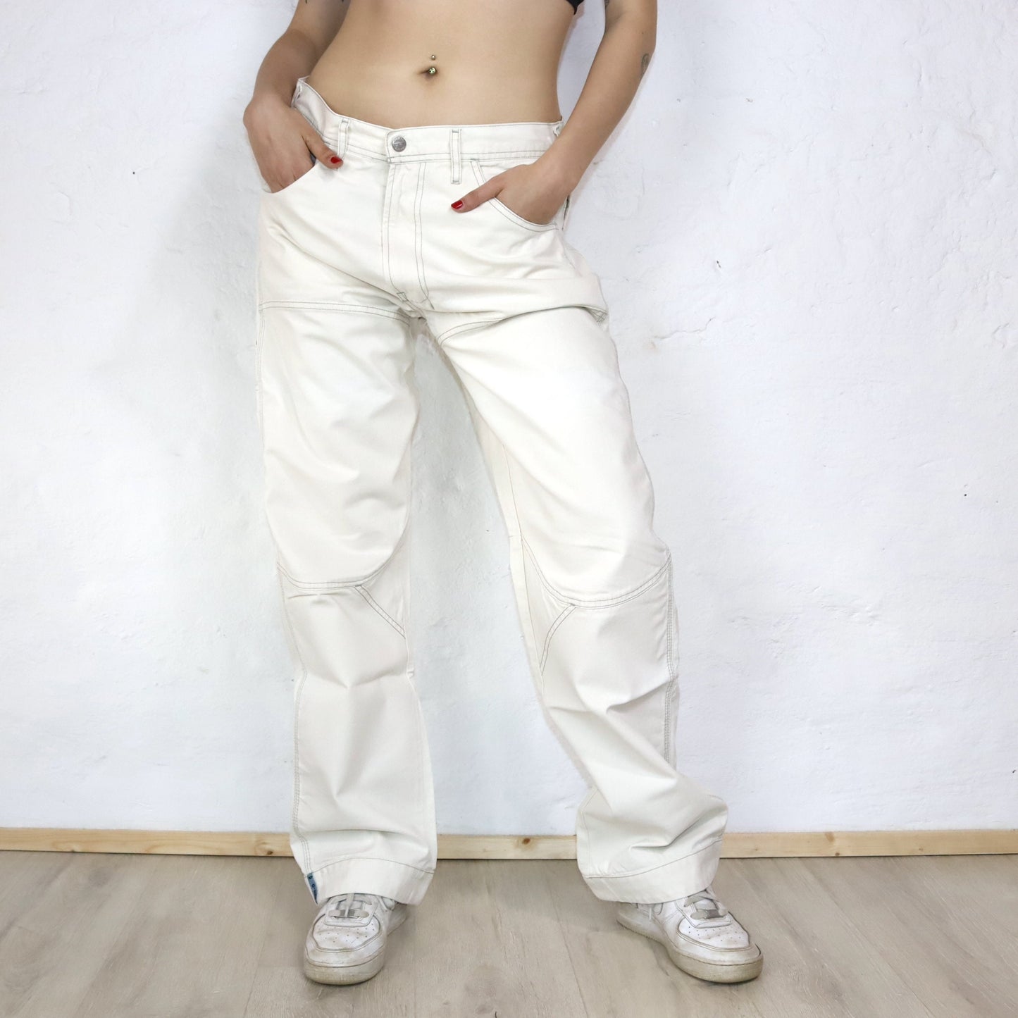 Vintage DIESEL baggy pants cream white deadstock W32