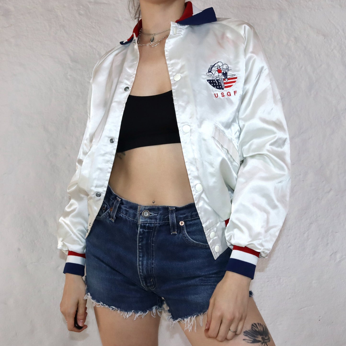 Vintage jacket bomber jacket white USGF King Louie XS 34