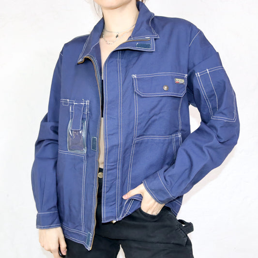 Vintage Workwear used look Jacke Arbeitsjacke blau BLAKLÄDER L