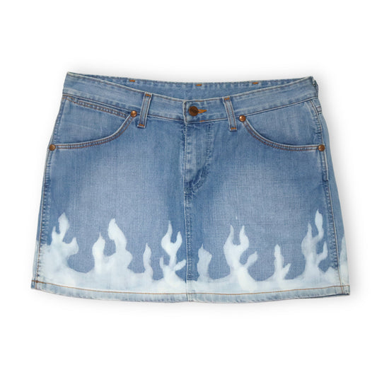 Vintage reworked upcycled WRANGLER Jeansrock Flammen W31