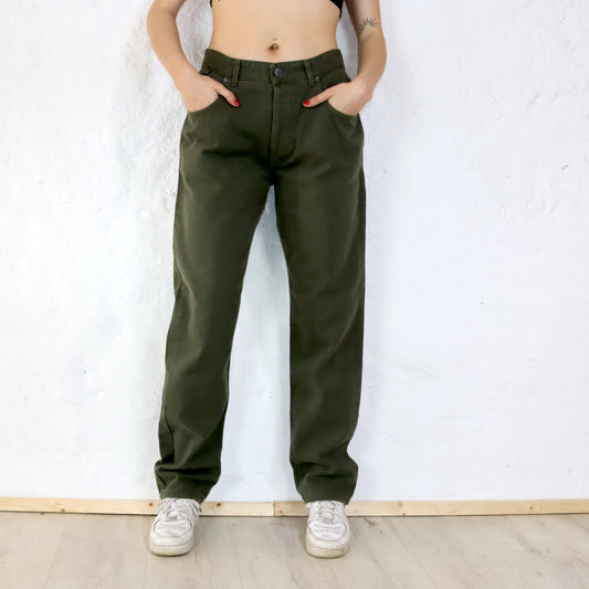 Vintage SOVIET Baggy Jeans Khaki Deadstock W34