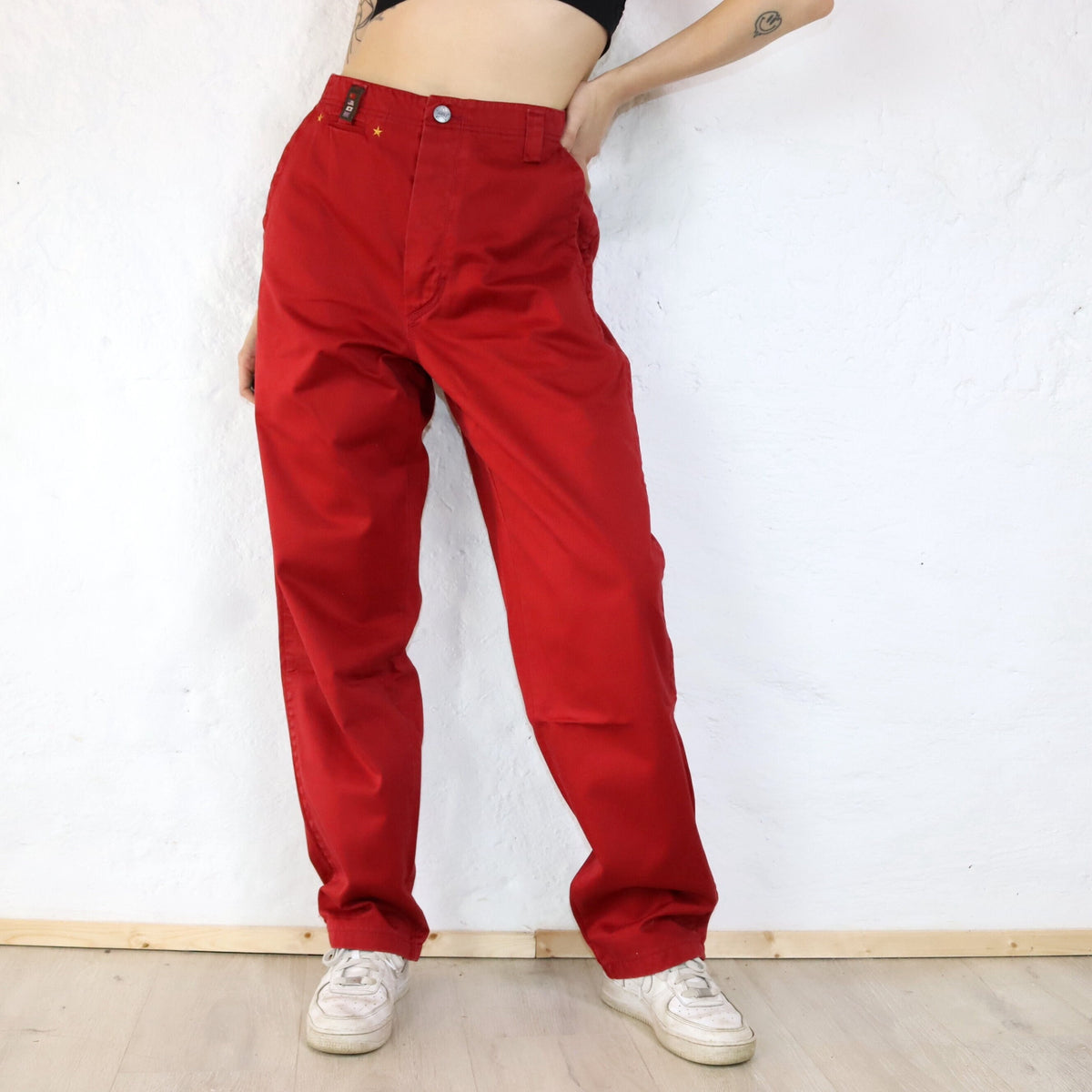 Vintage Baggy Pants Stoffhose rot Deadstock SOVIET W34