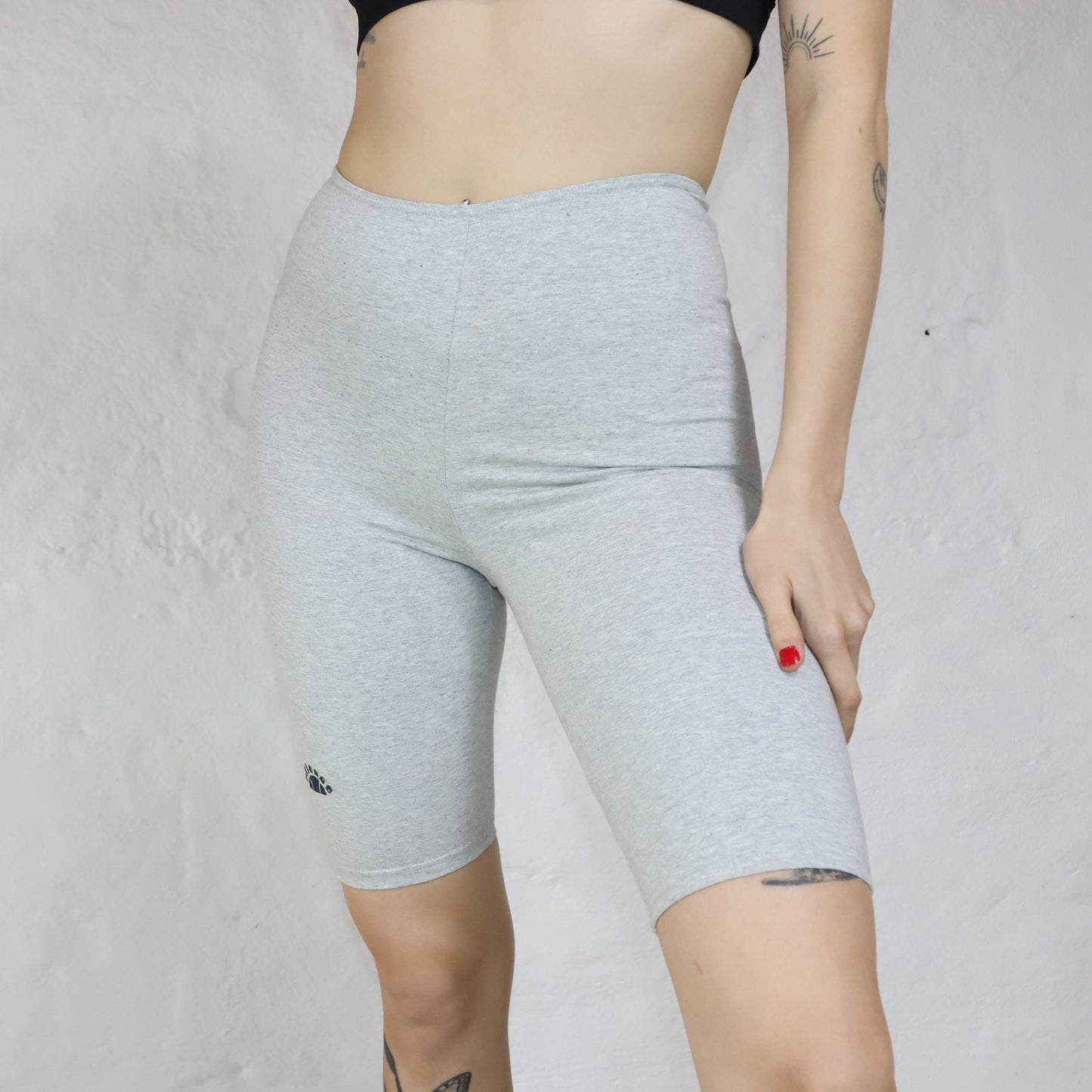Vintage biker leggings short leggings high waist gray deadstock ELLESSE 38
