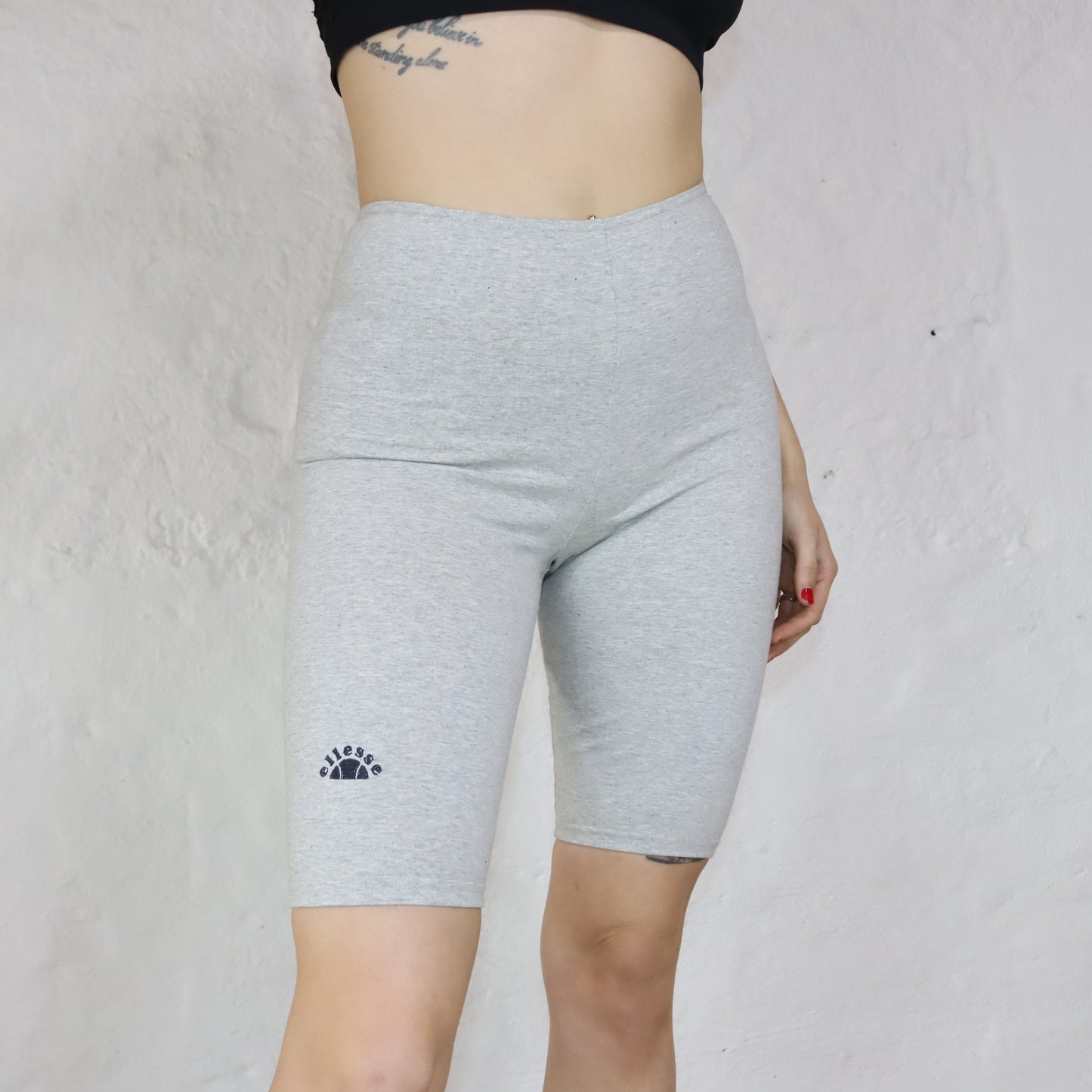 Vintage biker leggings short leggings high waist gray deadstock ELLESSE 38