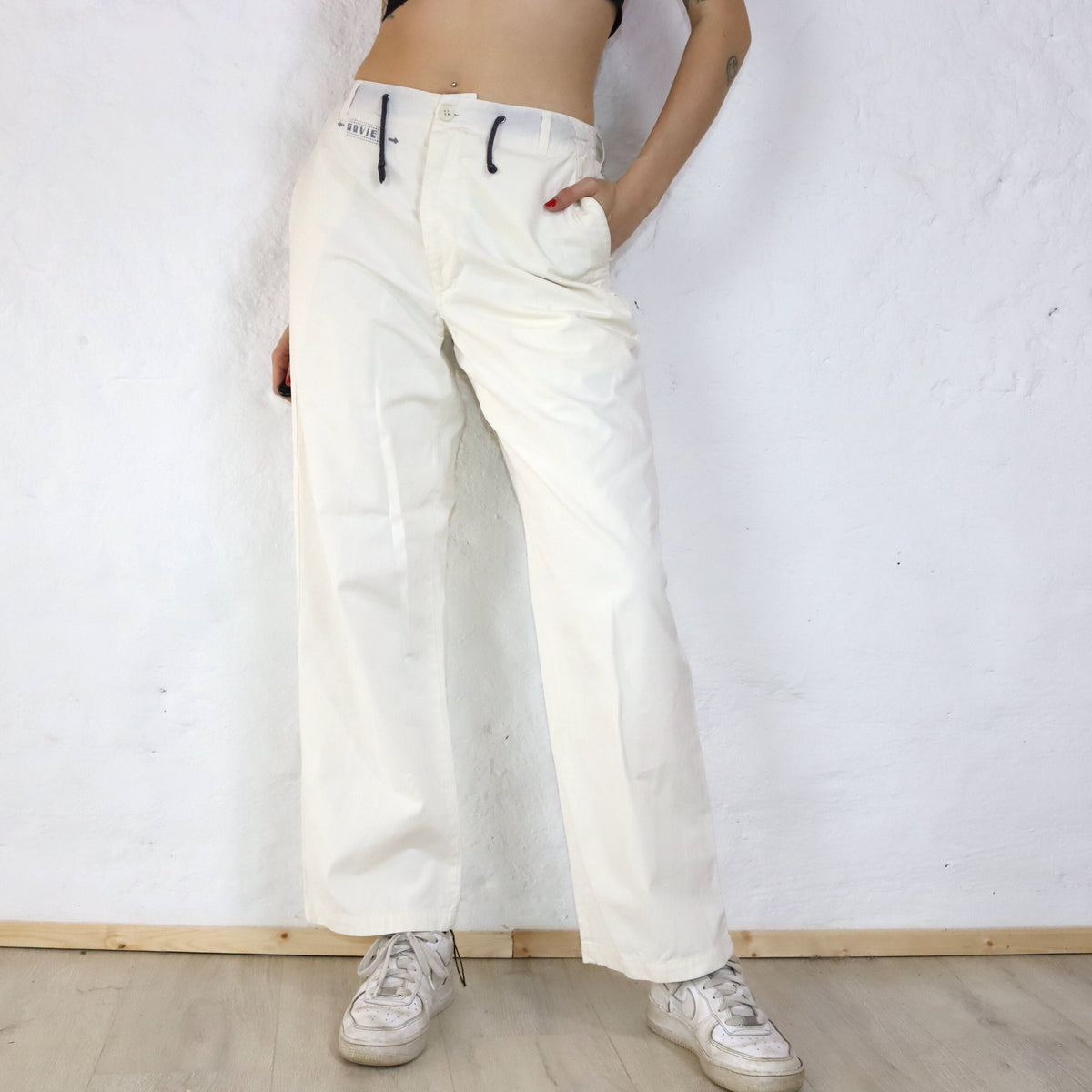 Vintage Baggy Pants Stoffhose creme Deadstock SOVIET W34