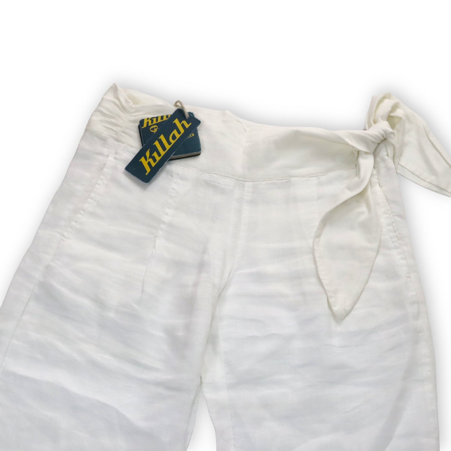 Vintage Y2K KILLAH Leinenhose weites Bein weiß Dadstock W27