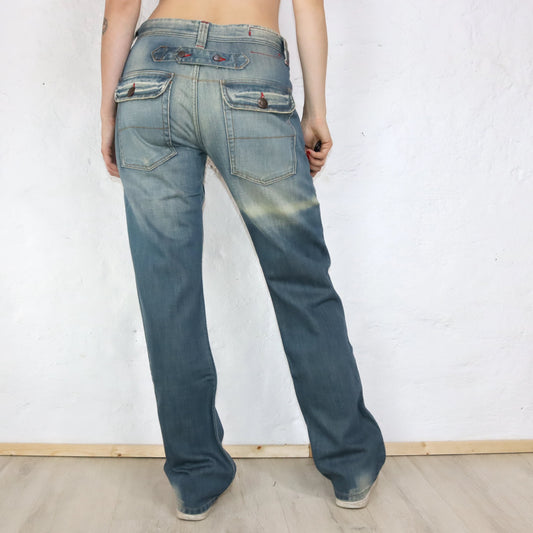 Vintage Y2K DND Baggy Jeans washed out Deadstock W32 L34
