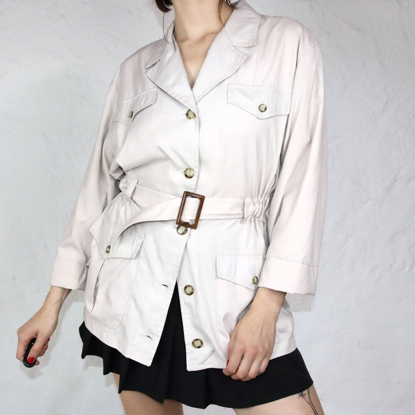 Vintage ApresToi kurzer Parka beige mit Gürtel S