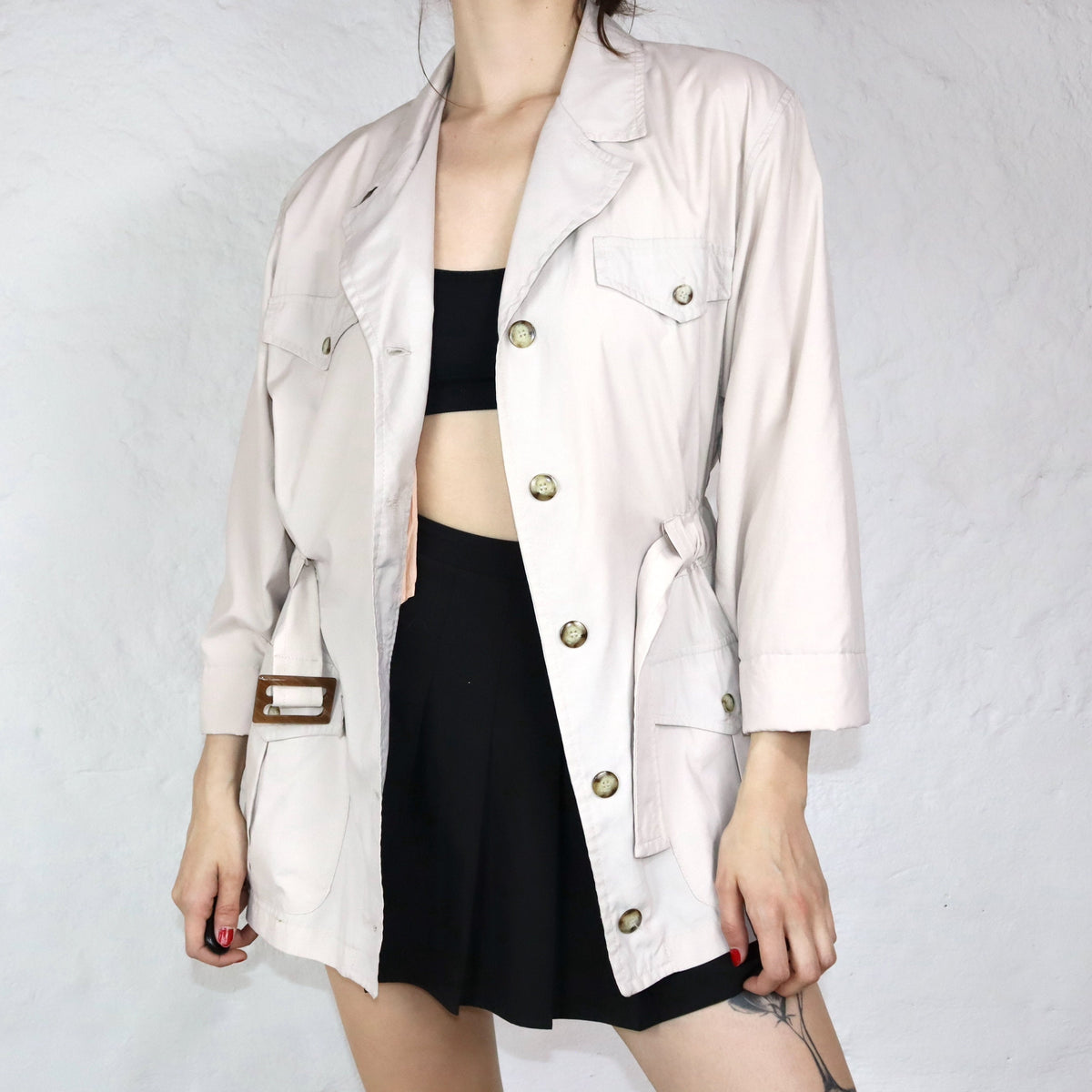 Vintage ApresToi kurzer Parka beige mit Gürtel S